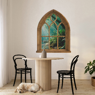 Fototapet fereastră 3D 64x80 Peisaj tropical