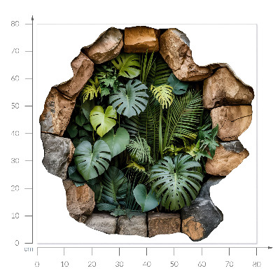 Autocolant spărtură 3D 80x80 Oază tropicală