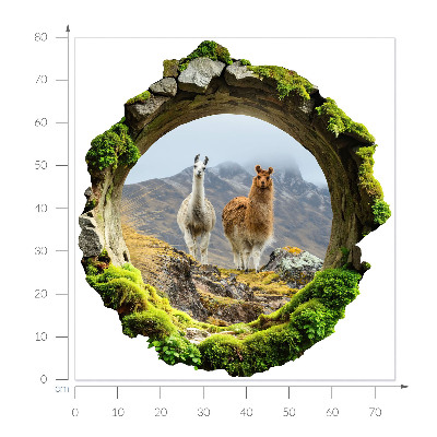 Autocolant spărtură 3D 74x80 Oază montană