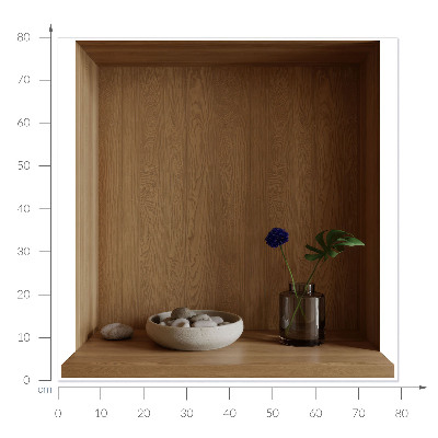 Abțibild de perete 3D 79x80 Decorațiuni naturale