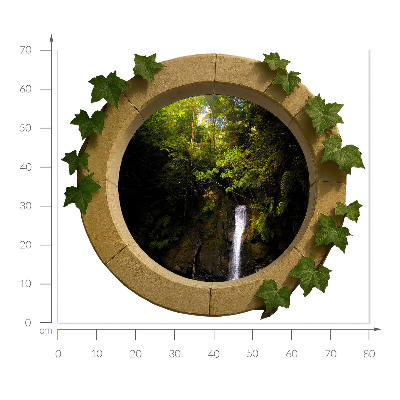 Fototapet fereastră 3D 80x70 Peisaj verde