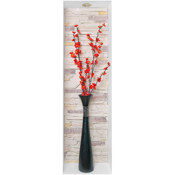 Abțibild de perete 3D 23x80 Flori și pietre