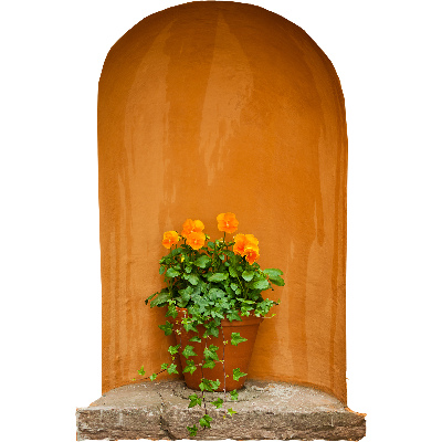 Abțibild de perete 3D 52x80 Flori într-un ghiveci