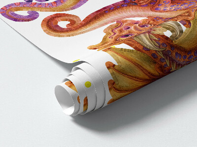 Autocolant pentru perete 100x80 Dragoni colorați într-o estetică de basm de desene animate