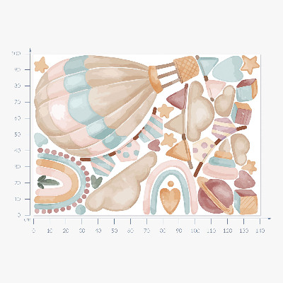 Autocolant perete 100x141 Modele pastelate de acuarelă Boho