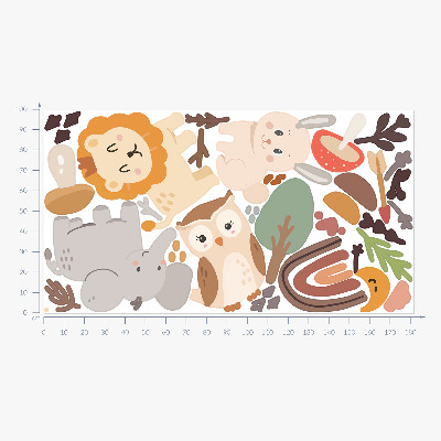 Autocolant perete 100x182 Model fermecător de animale în stil boho