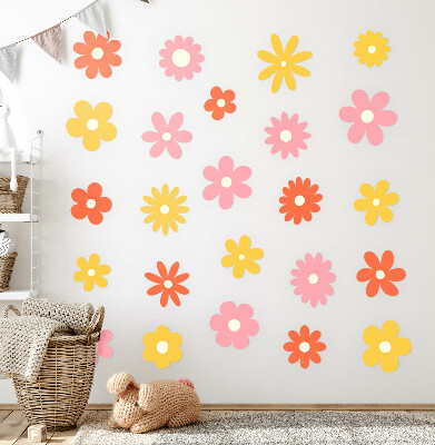Autocolant pentru perete 100x140 Accente florale pastel intr-o varianta vesela