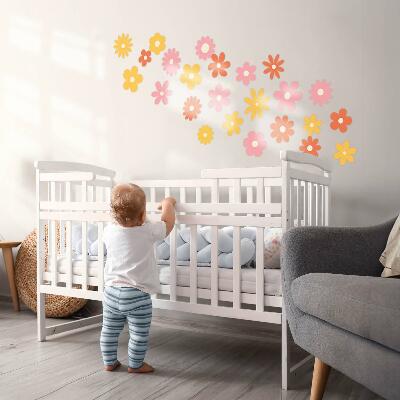 Autocolant pentru perete 100x140 Accente florale pastel intr-o varianta vesela