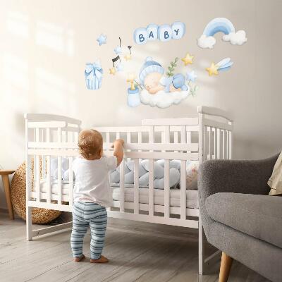 Autocolant perete 100x161 Decoratiuni in acuarela pastel pentru un baiat