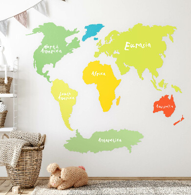 Autocolant de perete 100x145 Ilustrație grafică pastel continent hartă