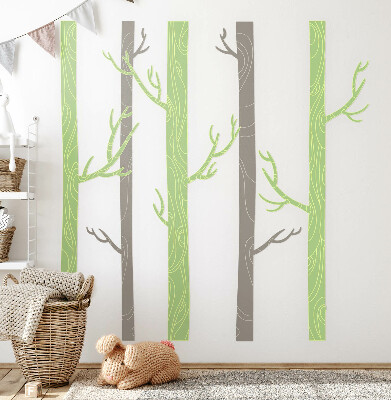 Autocolant perete 100x145 Pădure pastelată cu copaci decorativi