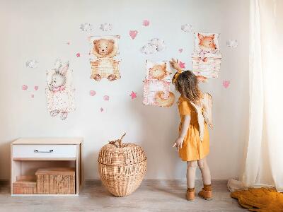 Autocolant pentru perete 100x135 Animale adorabile în stil acuarelă pastel