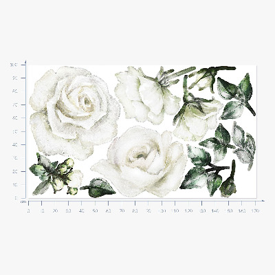 Autocolant de perete 100x172 Motive florale în acuarele pastelate