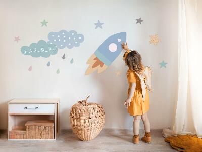 Autocolant de perete 130x217 Vise pastel spațiale cu stele și nori