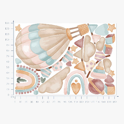 Autocolant perete 130x183 Modele pastelate de acuarelă Boho