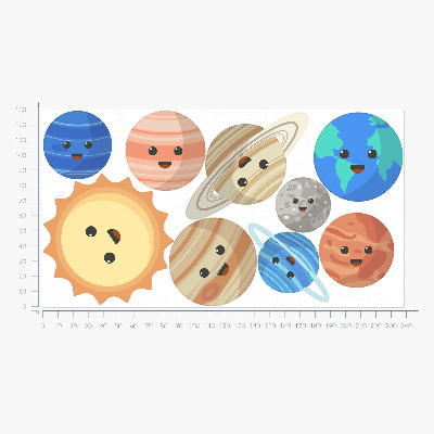 Autocolant perete 130x238 Planete minunate în dansul cosmic