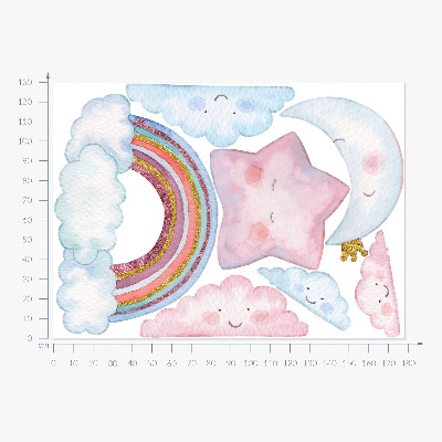 Autocolant de perete 130x178 Cer magic pastel în stil acuarelă