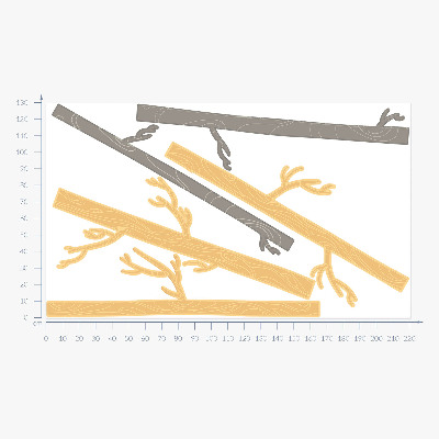 Autocolant pentru perete 130x220 Pădure pastelată cu copaci decorativi