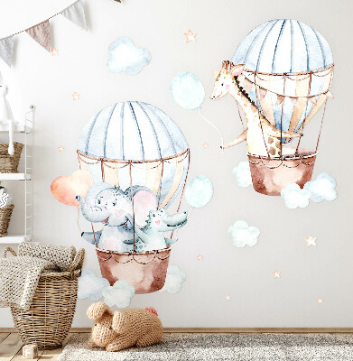Autocolant perete 130x190 Baloane pastel cu pandantive acuarele