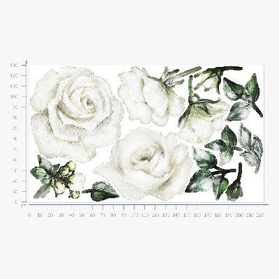 Autocolant de perete 130x223 Motive florale în acuarele pastelate