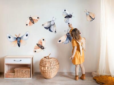 Autocolant de perete 80x103 Molii pastelate în stil boho cu insecte colorate