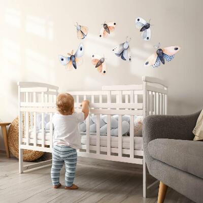 Autocolant de perete 80x103 Molii pastelate în stil boho cu insecte colorate