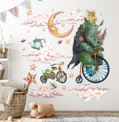 Autocolant perete 80x107 Regatul animal fermecat într-un stil de desene animate