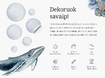 Autocolant de perete 80x119 Dinozaur roșu cu desene și vegetație