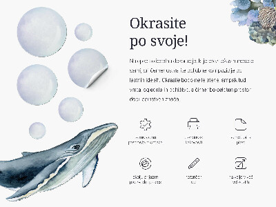 Autocolant de perete 80x119 Dinozaur roșu cu desene și vegetație