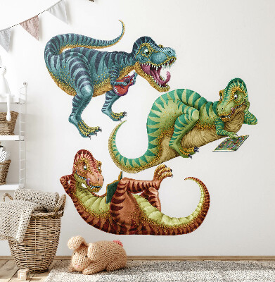 Autocolant de perete 80x120 Dinozauri într-o versiune vesela de desene animate