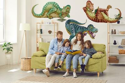 Autocolant de perete 80x120 Dinozauri într-o versiune vesela de desene animate