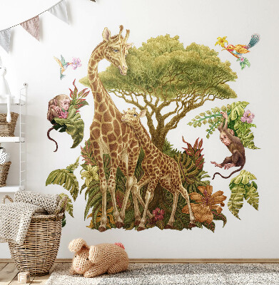 Autocolant pentru perete 80x120 Safari într-o versiune pastelată a naturii sălbatice