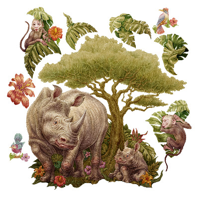 Autocolant de perete 80x86 Safari sălbatic într-o versiune pastel