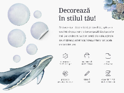 Autocolant perete 80x120 Rachete spațiale de astronauți în stil de desene animate