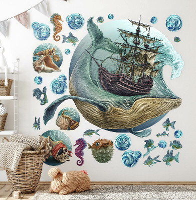 Autocolant perete 80x98 Un basm subacvatic cu animale marine