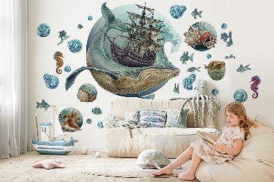 Autocolant perete 80x98 Un basm subacvatic cu animale marine