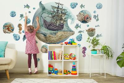 Autocolant perete 80x98 Un basm subacvatic cu animale marine