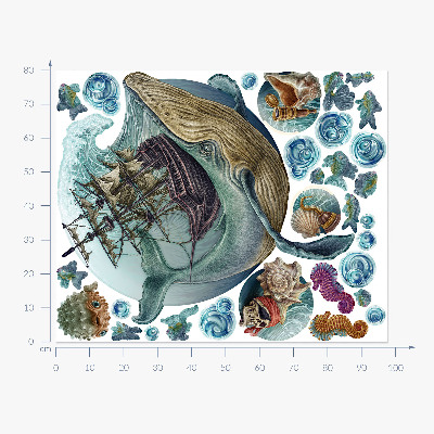 Autocolant perete 80x98 Un basm subacvatic cu animale marine