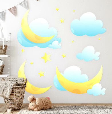 Autocolant pentru perete 80x128 Cer de noapte cu luna subtile si stele