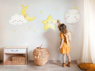 Autocolant pentru perete 80x145 Nori de noapte cu stele în pasteluri