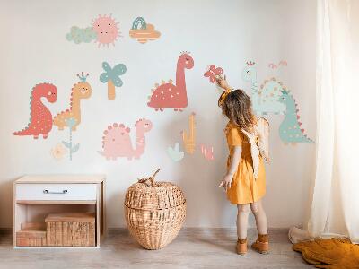 Autocolant de perete 80x122 Lumea pastelată a dinozaurilor în stil boho