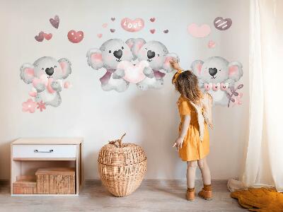 Autocolant pentru perete 80x113 Koala drăguți pastel în stil acuarelă