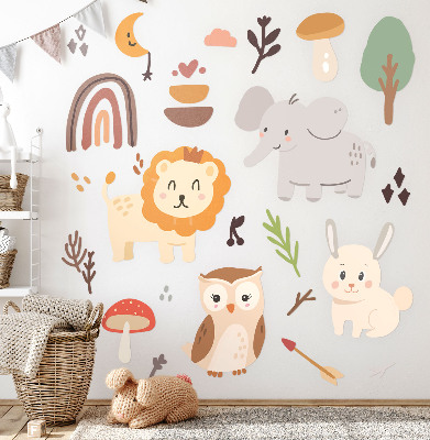 Autocolant perete 80x146 Model fermecător de animale în stil boho