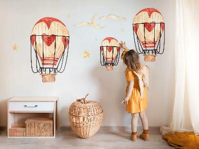 Autocolant de perete 80x132 Baloane boho și stele în stil acuarelă