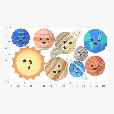 Autocolant perete 80x146 Planete minunate în dansul cosmic