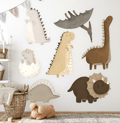 Autocolant de perete 80x122 Dinozauri drăguți pastel în stil boho