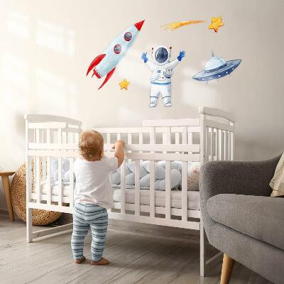 Autocolant pentru perete 80x136 Acuarele cosmice în nuanțe pastelate