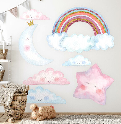 Autocolant de perete 80x110 Cer magic pastel în stil acuarelă
