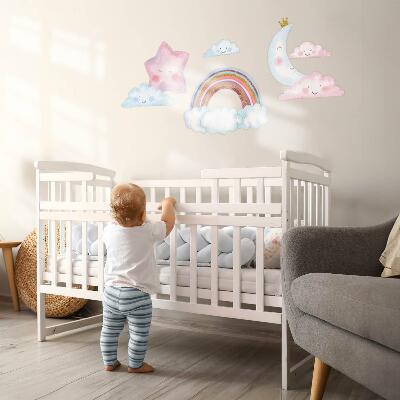Autocolant de perete 80x110 Cer magic pastel în stil acuarelă