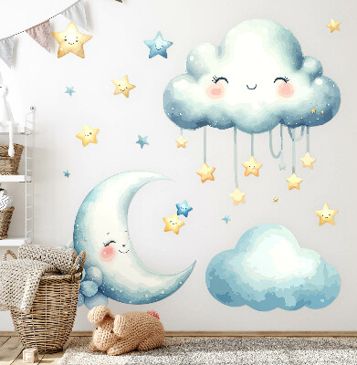 Autocolant perete 80x81 Nori pastel cu lună și stele